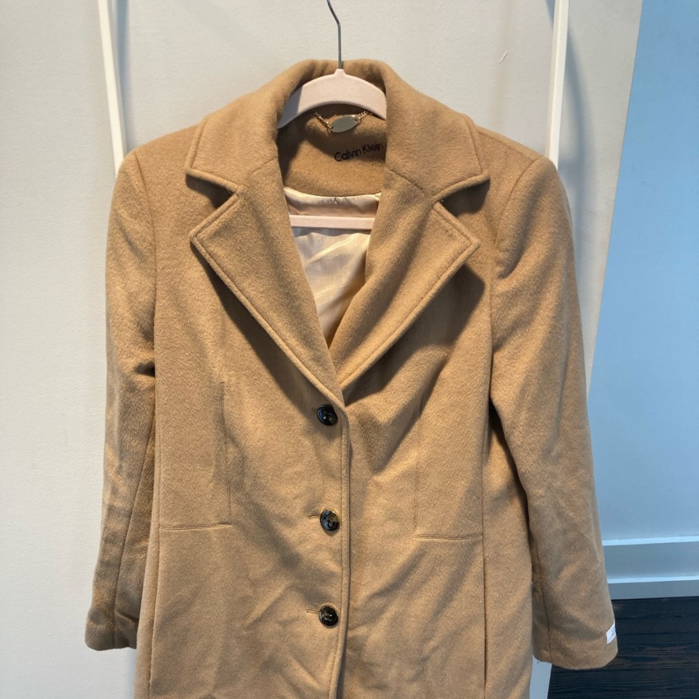 Calvin Klein Size 4 Camel coat